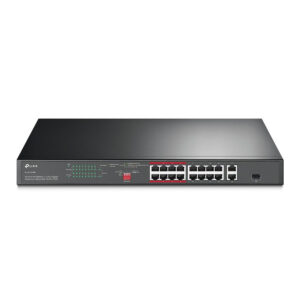 SWITCH NÃO GERENCIÁVEL C/ 16P 10/100MBPS POE+ E 2P GIGABIT TL-SL1218P SMB