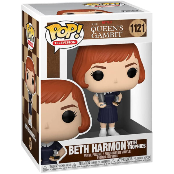 POP! O GAMBITO DA RAINHA (THE QUEEN'S GAMBIT) - BETH HARMON WITH TROPHIES #1121 - Imagem 3