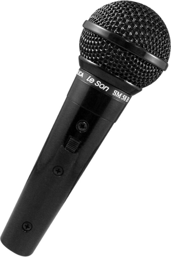 MICROFONE METÁLICO PRETO SM58 P4 - RESPOSTA DE FREQÜÊNCIAS 50HZ A 15 KHZ - IMPEDÂNCIA BAIXA 250 OHM