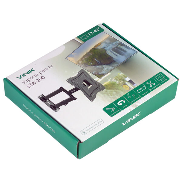 SUPORTE ARTICULADO PARA TV LED/LCD/PLASMA DE 17" A 42" POLEGADAS COM INCLINAÇÃO - STA-200 - Imagem 7
