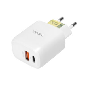 CARREGADOR DE PAREDE 38W COM DUAS SAIDAS 1 SAIDA USB 12V 1.5A QUICK CHARGE (18W) E 1 SAIDA TIPO C 12V 1.67A (20W)