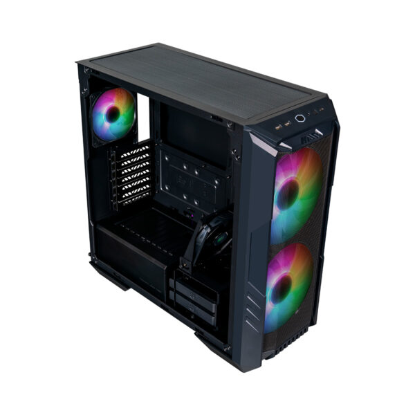 GABINETE COOLER MASTER HAF 500 LATERAL VIDRO TEMPERADO - 2 FANS ARGB 200MM LED ARGB - PRETO - H500-KGNN-S00 - Imagem 3
