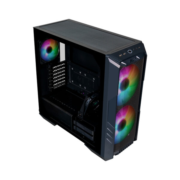GABINETE COOLER MASTER HAF 500 LATERAL VIDRO TEMPERADO - 2 FANS ARGB 200MM LED ARGB - PRETO - H500-KGNN-S00 - Imagem 4