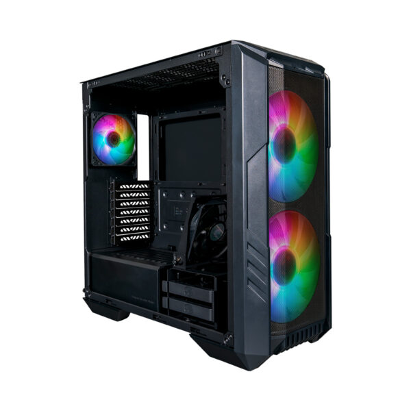 GABINETE COOLER MASTER HAF 500 LATERAL VIDRO TEMPERADO - 2 FANS ARGB 200MM LED ARGB - PRETO - H500-KGNN-S00 - Imagem 6
