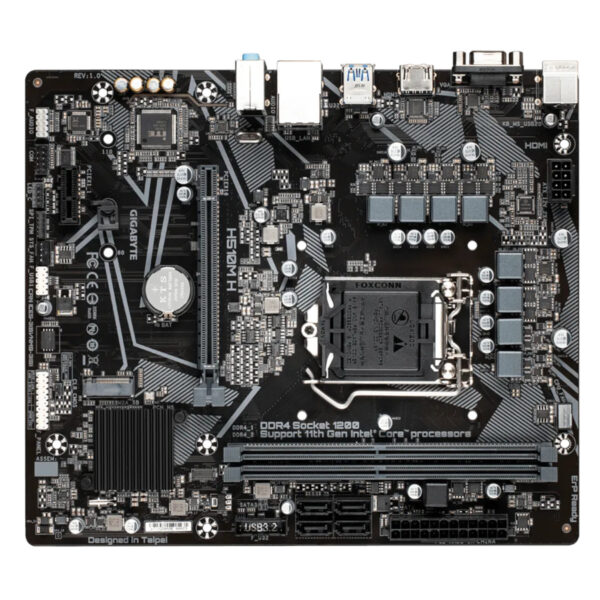 PLACA-MÃE GIGABYTE H510M H V2 MICRO ATX, LGA1200, 2XDDR4 64GB, 2XUSB 3.2, 4XUSB 2.0, 1X D-SUB, 1X HDMI - Imagem 2