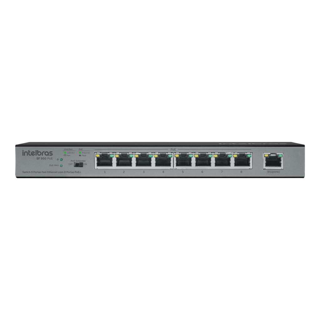 SWITCH 9 PORTAS FAST ETHERNET C/ 8 PORTAS POE+ SF 900 HI-POE 4760040