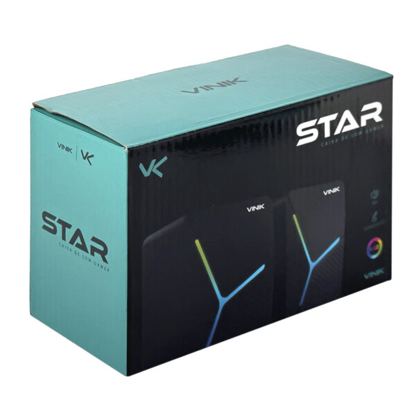CAIXA DE SOM GAMER VINIK STAR 6W 2.0 LED RAINBOW - VSPKG6WST - Imagem 9