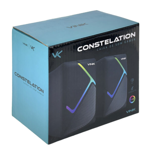 CAIXA DE SOM GAMER VINIK CONSTELATION 6W 2.0 LED RAINBOW - VSPKG6WCTL - Imagem 9