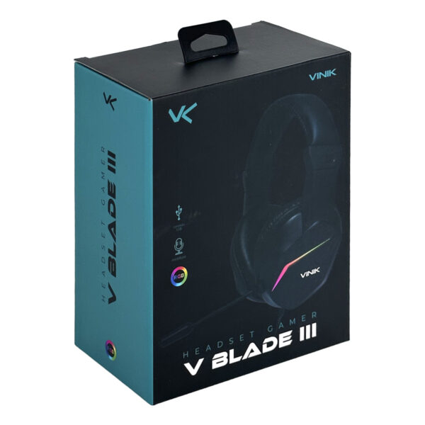 FONE DE OUVIDO HEADSET GAMER VINIK V BLADE III USB - LED RAINBOW - VKHSGVIII - Imagem 3