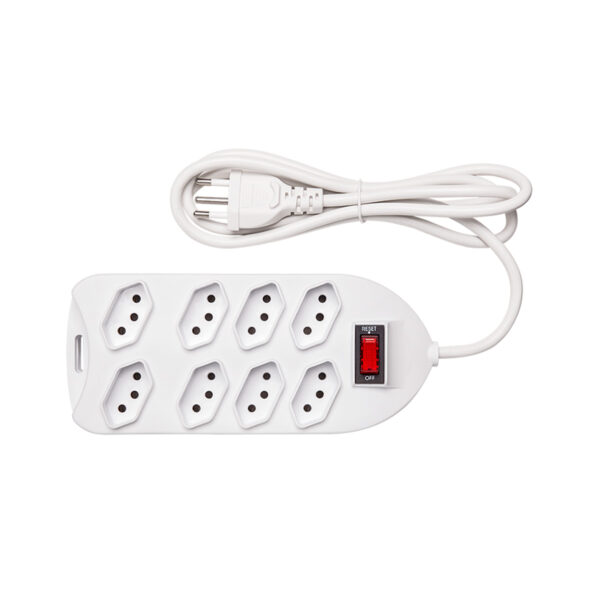 PROTETOR ELETRONICO C/ 8 TOMADAS BRANCO EPE 1008+ 3METROS 4824003 - Imagem 2
