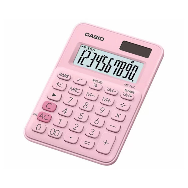 CALCULADORA DE MESA 10 DÍGITOS COM CÁLCULO DE HORAS MS-7UC-PK-N-DC ROSA