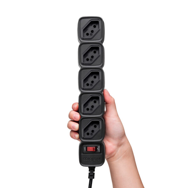 PROTETOR ELETRONICO C/ 5 TOMADAS EPE 205 + 3 METROS PRETO 4824203 - Imagem 6
