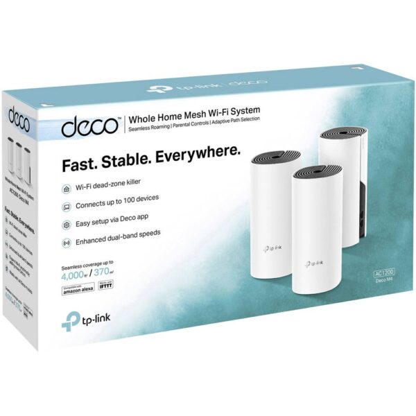 ROTEADOR WIRELESS GIGABIT 10/100/1000 AC1200 MESH MU-MIMO 2.4/5GHZ DECO M4 PACK C/ 3 UNIDADES - Imagem 3