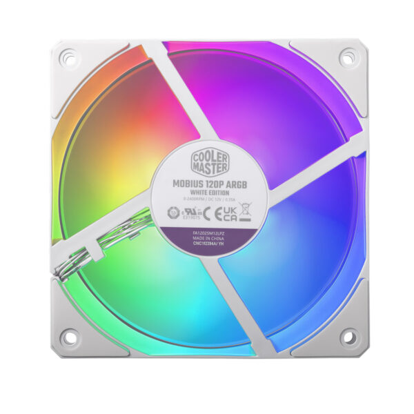 FAN PARA GABINETE MOBIUS 120P ARGB 120MM - BRANCA - MFZ-M2DW-24NP2-R1 - Imagem 3