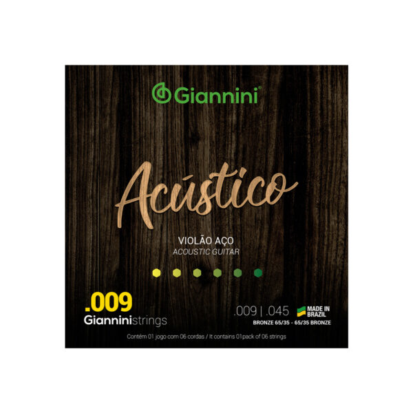 ENCORDOAMENTO PARA VIOLÃO ACÚSTICO AÇO .009 BRONZE GESWAL