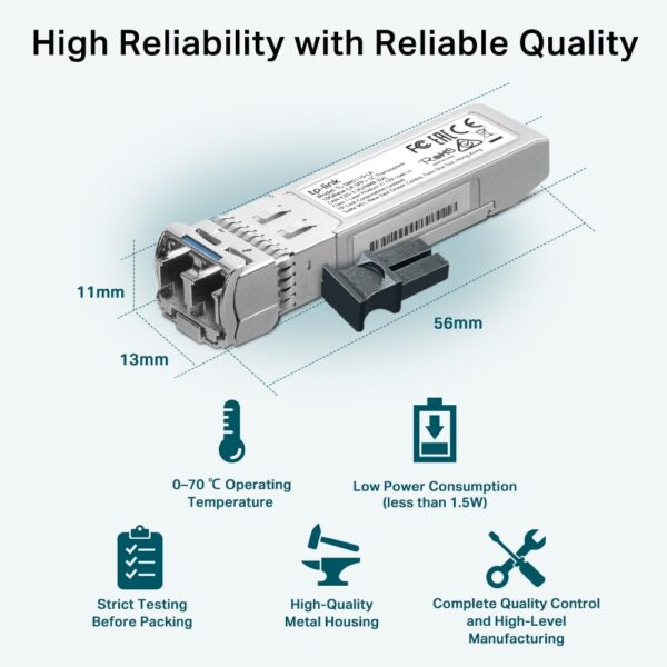 GBIC MODULO SFP+ 10G LC DUPLEX MONOMODO TL-SM5110-LR SMB - Imagem 5