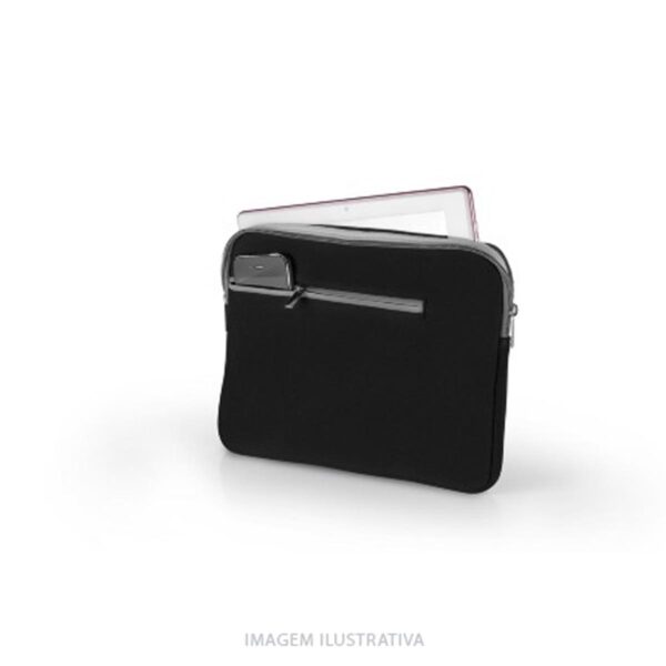 CASE NEOPRENE PARA NOTEBOOK ATÉ 15,6 POLEGADAS PRETO E CINZA BO400 - Imagem 2