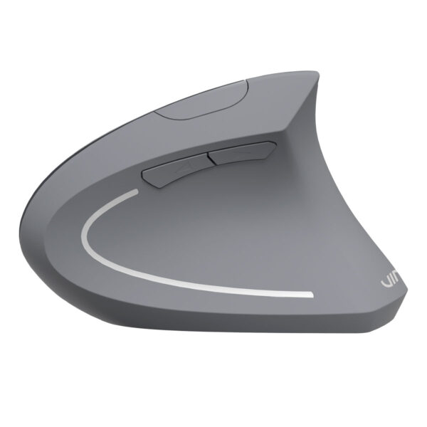 MOUSE SEM FIO RECARREGAVEL 2.4 GHZ VERTICAL ERGONOMICO ORTOPEDICO POWER FIT 1600 DPI CINZA USB - PM300 - Imagem 3