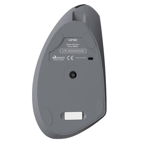 MOUSE SEM FIO RECARREGAVEL 2.4 GHZ VERTICAL ERGONOMICO ORTOPEDICO POWER FIT 1600 DPI CINZA USB - PM300 - Imagem 5
