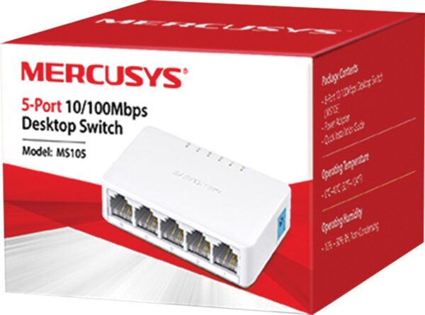SWITCH DE MESA 5 PORTAS 10/100MBPS MS105 - Imagem 2