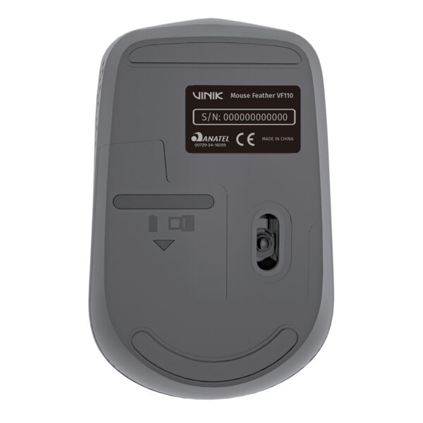 MOUSE SEM FIO VINIK FEATHER VF110 1200DPI - CINZA - Imagem 6