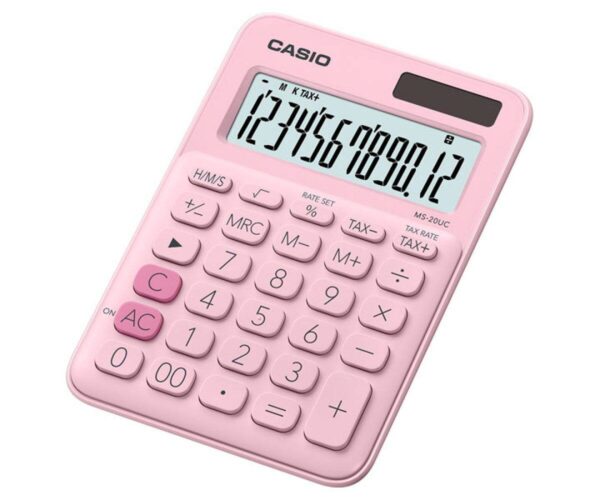 CALCULADORA DE MESA 12 DÍGITOS ROSA - MS-20UC-PK-W-DC