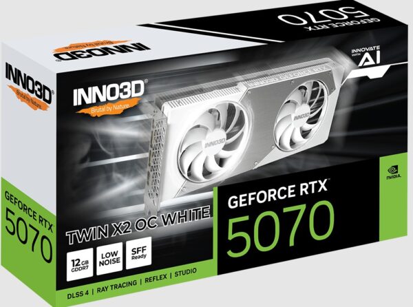GPU INNO3D GEFORCE RTX 5070 TWIN X2 OC WHITE 12GB 192BITS GDDR7 N50702-12D7X-195064W - Imagem 3