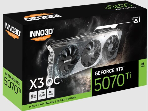 GPU INNO3D GEFORCE RTX  5070TI X3 OC 16GB 256-BIT GDDR7 N507T3-16D7X-176068N - Imagem 3