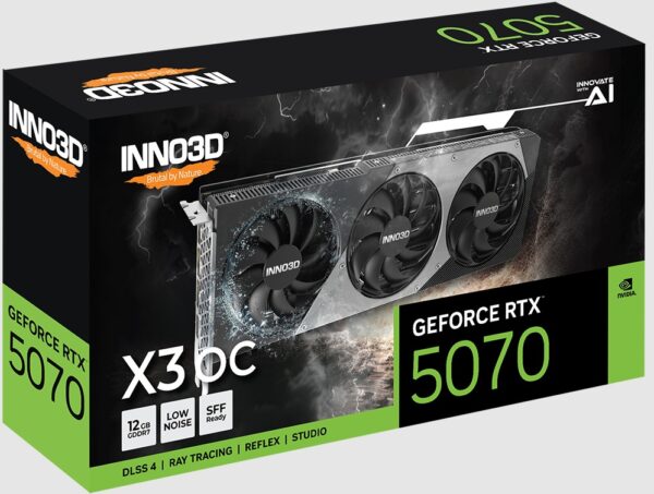 GPU INNO3D GEFORCE RTX 5070 X3 OC 12GB 192BITS GDDR7 N50703-12D7X-195064L - Imagem 3