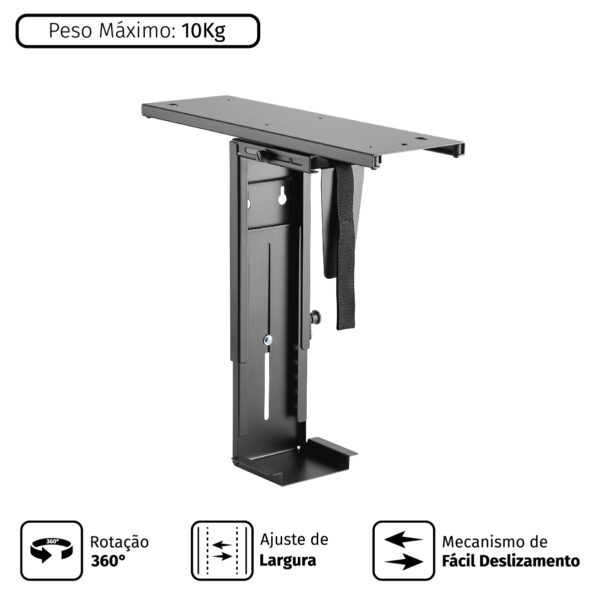 SUPORTE PARA GABINETE CPU SUSPENSO AJUSTÁVEL - PLMSC03 - Imagem 7