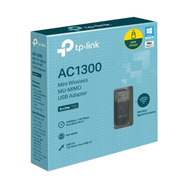 ADAPTADOR WIFI USB MINI MU-MIMO DUAL BAND 2.4GHZ E 5GHZ AC1300 ARCHER T3U - Imagem 4