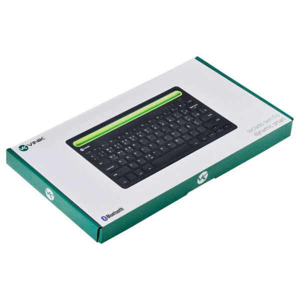 TECLADO SEM FIO BLUETOOTH 3.0 DYNAMIC SMART ABNT COM SUPORTE PARA TABLET OU CELULAR - PRETO - DT200 - Imagem 6