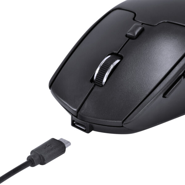 MOUSE SEM FIO WIRELESS 2.4 GHZ RECARREGAVEL POWER UP 1600 DPI PRETO USB - PM200 - Imagem 3