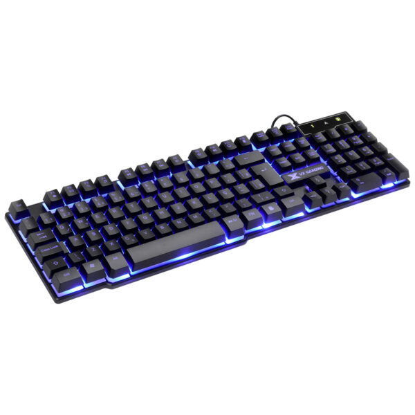 TECLADO GAMER HYDRA 107 TECLAS + 12 MULTIMÍDIA COM LED AZUL SENSACAO TECLA MECANICA - GT700