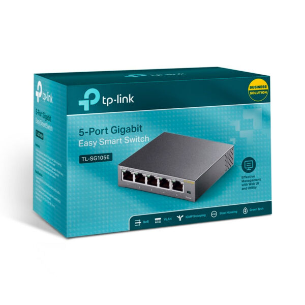 SWITCH EASY SMART GIGABIT DE 5 PORTAS 10/100/1000 TL-SG105E SMB - Imagem 4