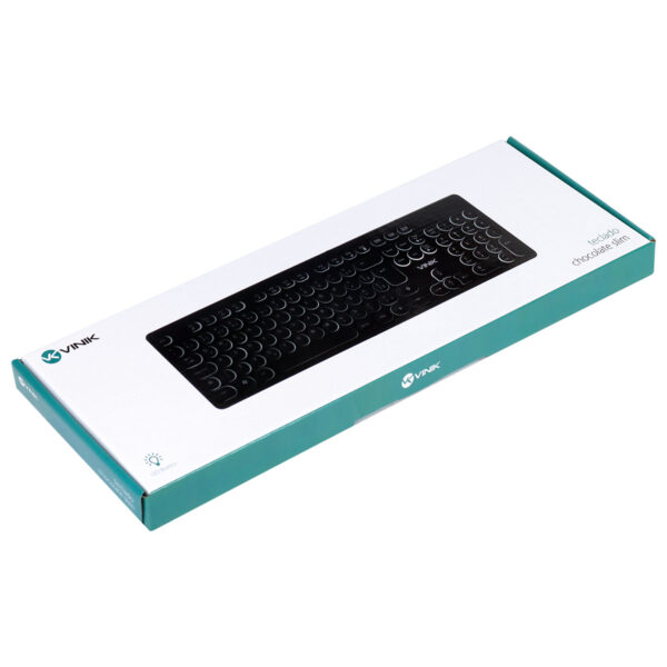 TECLADO USB MULTIMIDIA SLIM CHOCOLATE TECLAS REDONDAS LED BRANCO 1.8M - TC200 - Imagem 3
