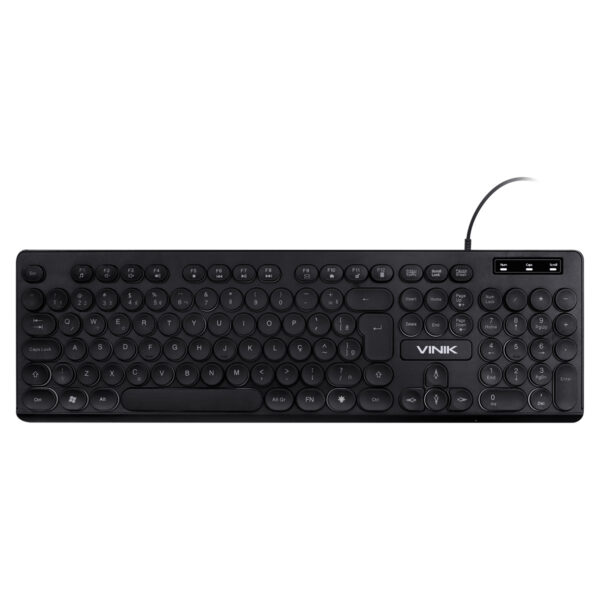 TECLADO USB MULTIMIDIA SLIM CHOCOLATE TECLAS REDONDAS LED BRANCO 1.8M - TC200 - Imagem 4
