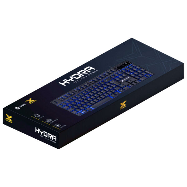 TECLADO GAMER HYDRA 107 TECLAS + 12 MULTIMÍDIA COM LED AZUL SENSACAO TECLA MECANICA - GT700 - Imagem 3