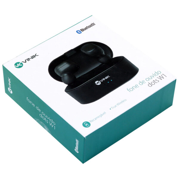FONE DE OUVIDO BLUETOOTH DOTS W1 TWS - PRETO - Imagem 6