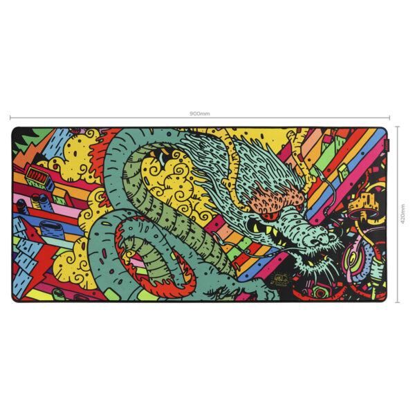 MOUSE PAD GAMER PCYES DRAGON EXTENDED - 900 X 420MM - PMD90X42 - Imagem 5