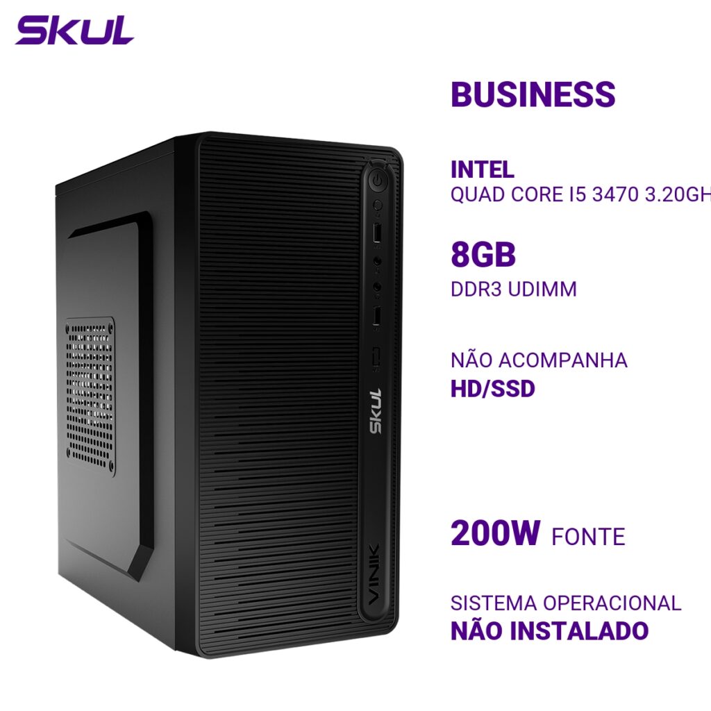 COMPUTADOR B500 QUAD CORE I5 3470 3.20GHZ MEMÓRIA 8GB DDR3 SEM HD/SSD FONTE 200W