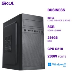 COMPUTADOR B500 CORE I5-9400F 2.9GHZ MEMÓRIA 8GB DDR4 SSD 256GB GPU G210 FONTE 200W WINDOWS 11 PRO
