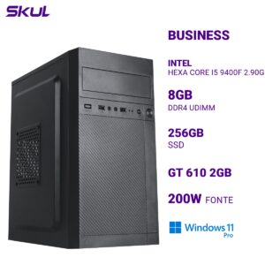 COMPUTADOR B500 HEXA CORE I5 9400F 2.90GHZ MEMÓRIA 8GB DDR4 SSD 256GB GT 610 2GB FONTE 200W WINDOWS 11 PRO
