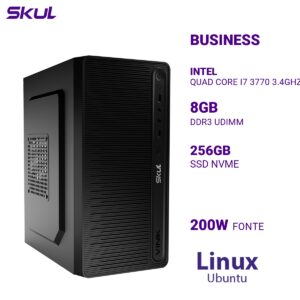 COMPUTADOR B700 QUAD CORE I7 3770 3.4GHZ MEMÓRIA 8GB DDR3 SSD 256GB NVME FONTE 200W  LINUX UBUNTU