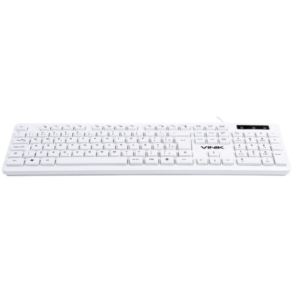 TECLADO USB MULTIMIDIA SLIM BRANCO - TECLAS CHOCOLATE - CABO 1.8M - VINIK - TCB200 - Imagem 2