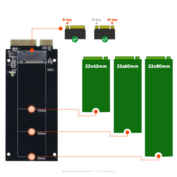 PLACA SATA PARA SSD M.2 - ADAPTADOR SATA 7+15 PINOS - PM2-SATA - Imagem 9