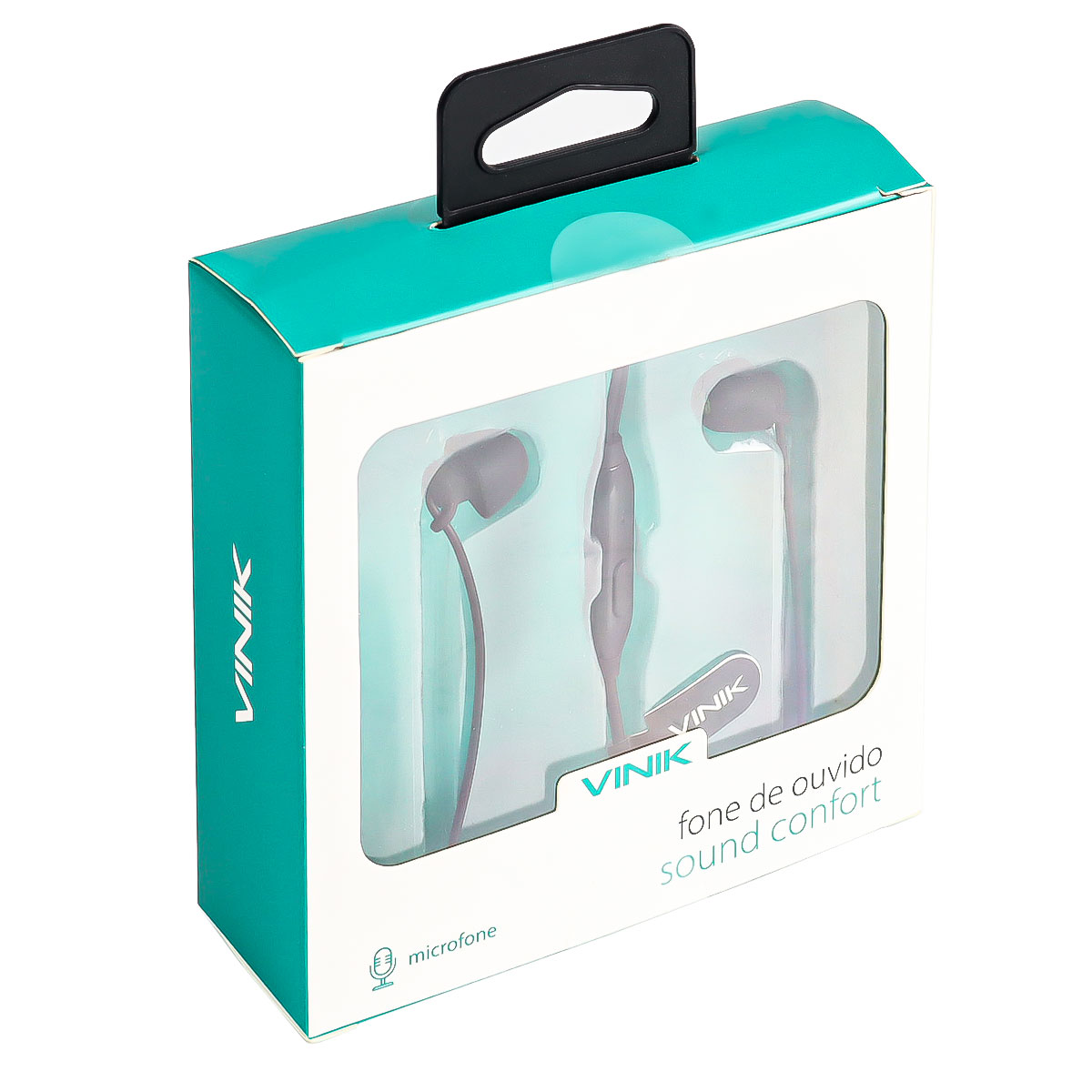 FONE DE OUVIDO SOUND COMFORT PRETO COM MICROFONE CABO 1.2M PLUG 3.5MM P3 - SC100P - Imagem 4