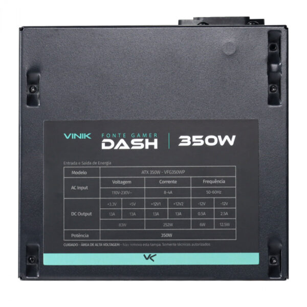 FONTE GAMER DASH 350W PRETO - VFG350WPV2 - Imagem 10