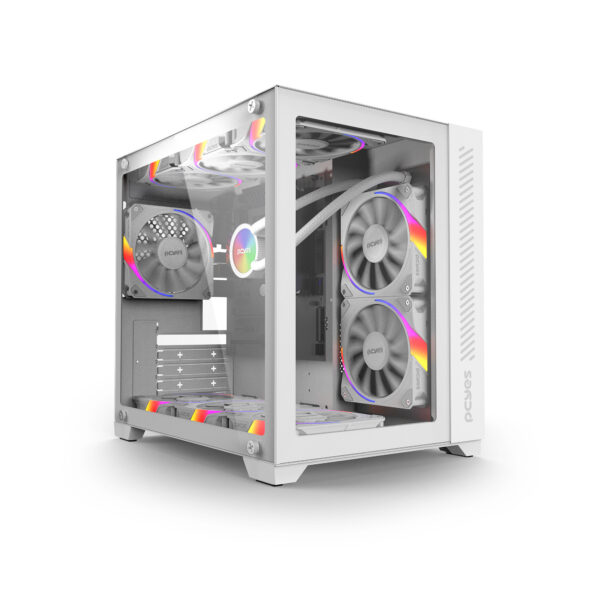 GABINETE GAMER FORCEFIELD WHITE GHOST - FRONTAL E LATERAL EM VIDRO - PCYES - GFFWGP - Imagem 9