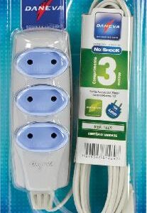 EXTENSAO ELETRICA NOSHOCK 3 TOMADAS 2 PINOS 10A CABO 3MTS 2X0,75MM CINZA | DN1469